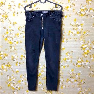Free People Black Jeans. Distressed 30W